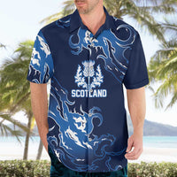 Custom Scotland Rugby Pride Hawaiian Shirt Thistle Flame Fire Style