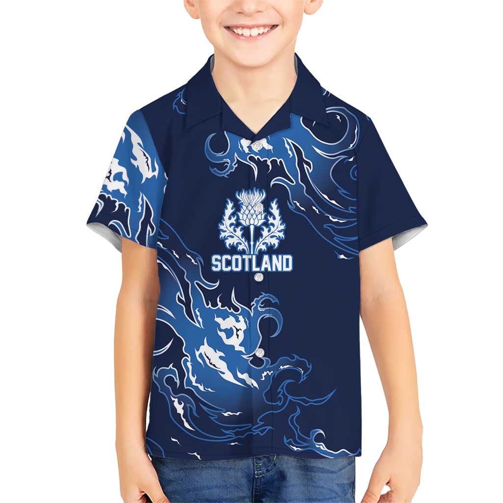 Custom Scotland Rugby Pride Hawaiian Shirt Thistle Flame Fire Style
