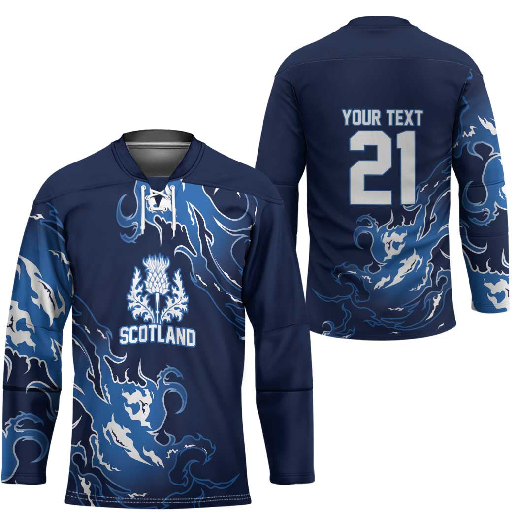 Custom Scotland Rugby Pride Hockey Jersey Thistle Flame Fire Style