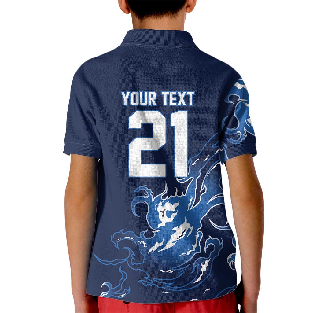 Custom Scotland Rugby Pride Kid Polo Shirt Thistle Flame Fire Style