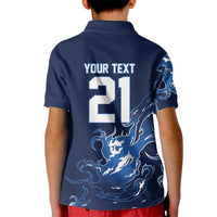 Custom Scotland Rugby Pride Kid Polo Shirt Thistle Flame Fire Style
