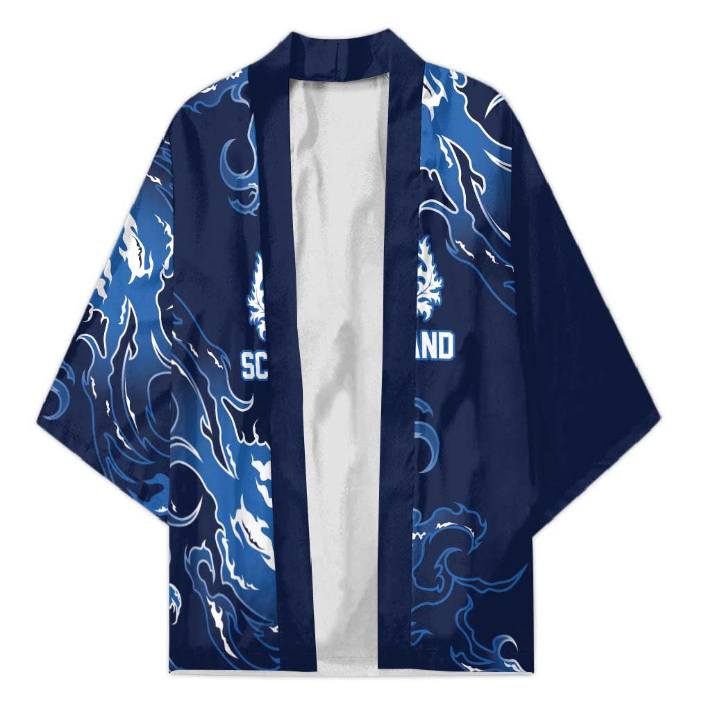 Custom Scotland Rugby Pride Kimono Thistle Flame Fire Style