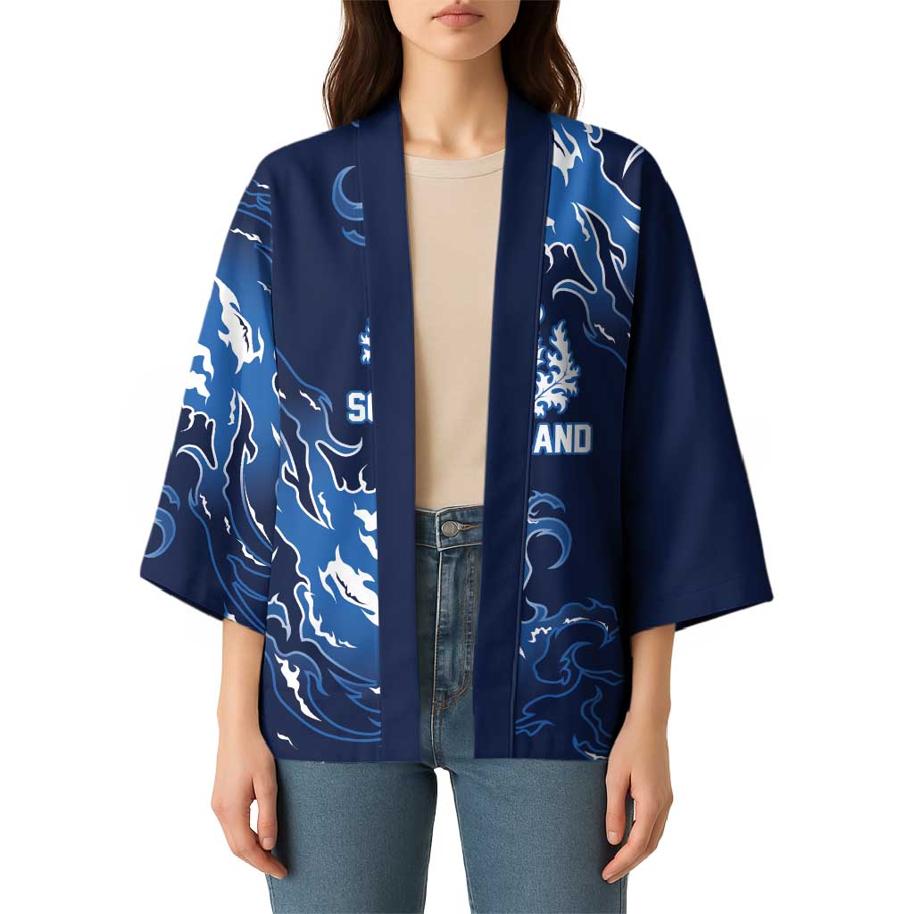 Custom Scotland Rugby Pride Kimono Thistle Flame Fire Style
