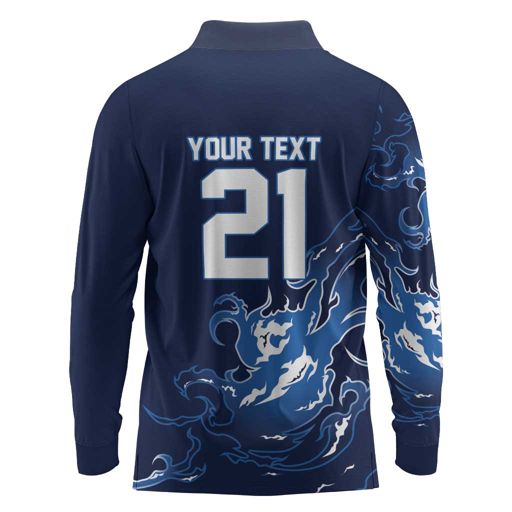 Custom Scotland Rugby Pride Long Sleeve Polo Shirt Thistle Flame Fire Style