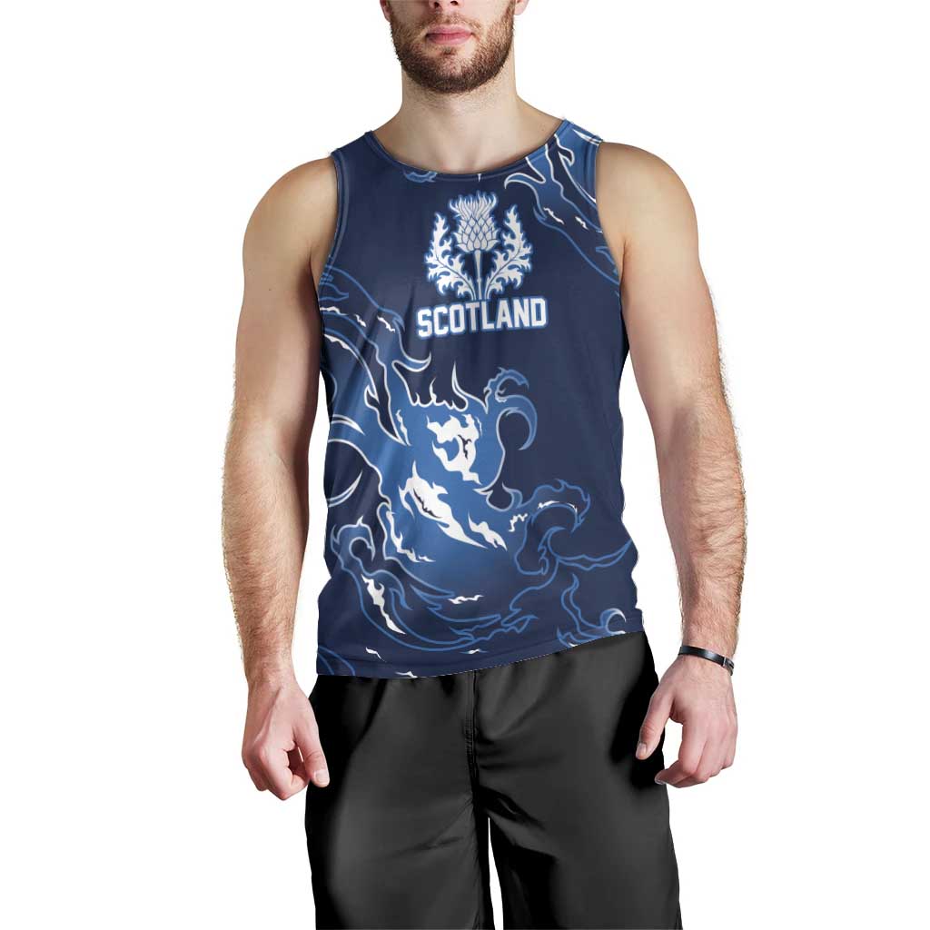 Custom Scotland Rugby Pride Men Tank Top Thistle Flame Fire Style