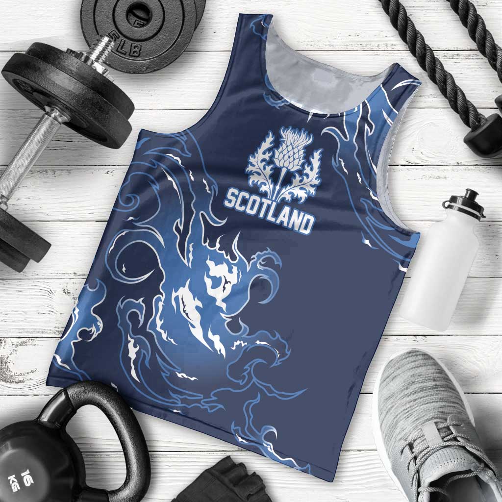 Custom Scotland Rugby Pride Men Tank Top Thistle Flame Fire Style
