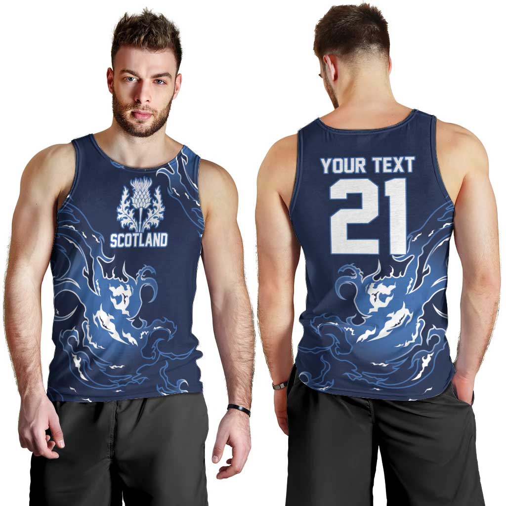 Custom Scotland Rugby Pride Men Tank Top Thistle Flame Fire Style
