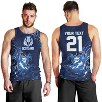 Custom Scotland Rugby Pride Men Tank Top Thistle Flame Fire Style