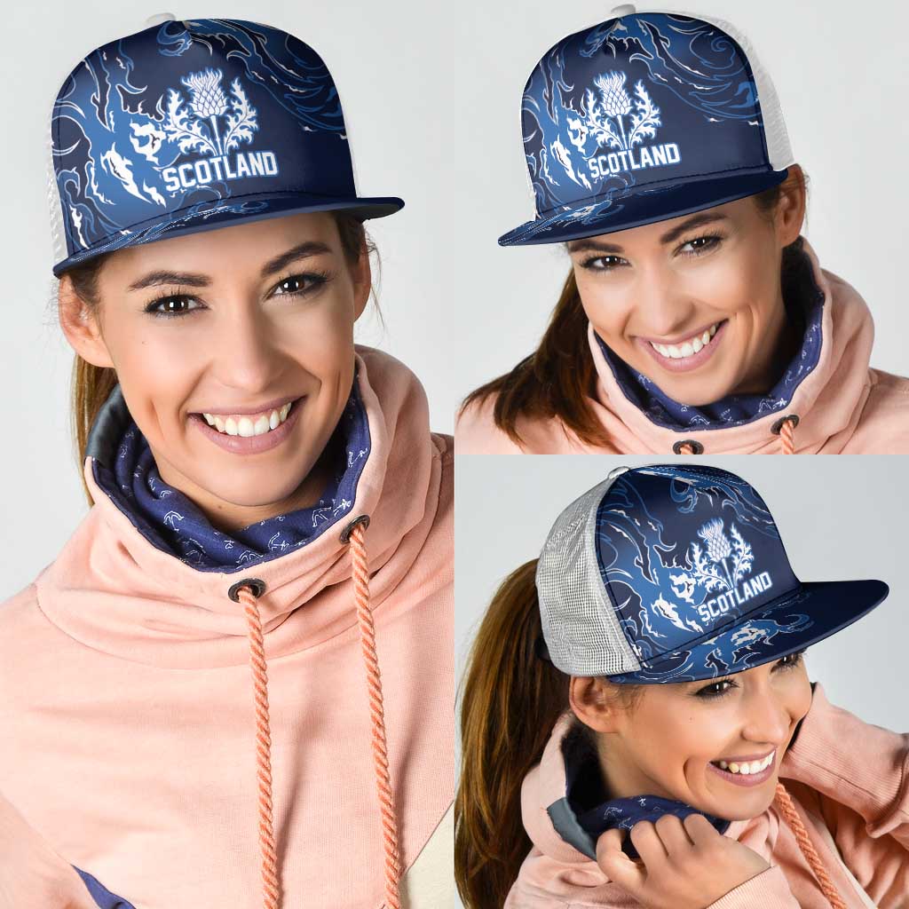 Scotland Rugby Pride Mesh Trucker Cap Thistle Flame Fire Style