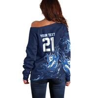 Custom Scotland Rugby Pride Off Shoulder Sweater Thistle Flame Fire Style