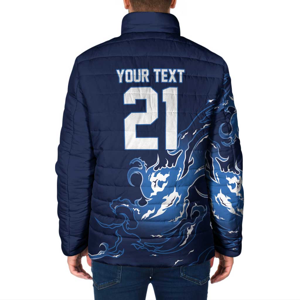 Custom Scotland Rugby Pride Padded Jacket Thistle Flame Fire Style