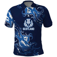 Custom Scotland Rugby Pride Polo Shirt Thistle Flame Fire Style