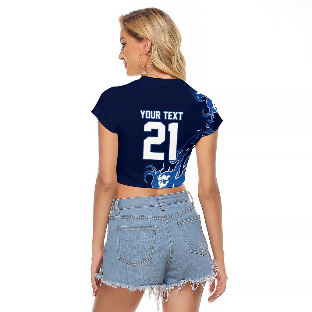 Custom Scotland Rugby Pride Raglan Cropped T Shirt Thistle Flame Fire Style