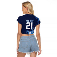 Custom Scotland Rugby Pride Raglan Cropped T Shirt Thistle Flame Fire Style