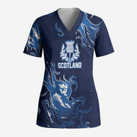 Custom Scotland Rugby Pride Scrub Top Thistle Flame Fire Style