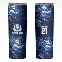 Custom Scotland Rugby Pride Skinny Tumbler Thistle Flame Fire Style