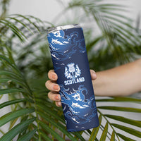Custom Scotland Rugby Pride Skinny Tumbler Thistle Flame Fire Style