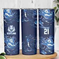 Custom Scotland Rugby Pride Skinny Tumbler Thistle Flame Fire Style