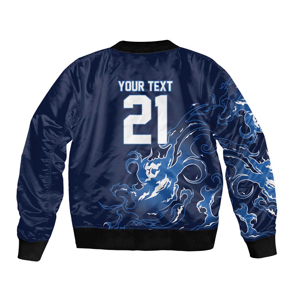 Custom Scotland Rugby Pride Sleeve Zip Bomber Jacket Thistle Flame Fire Style