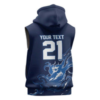 Custom Scotland Rugby Pride Sleeveless Hoodie Thistle Flame Fire Style