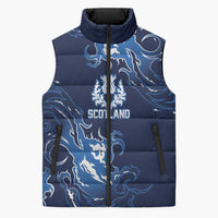 Custom Scotland Rugby Pride Sleeveless Puffer Jacket Thistle Flame Fire Style