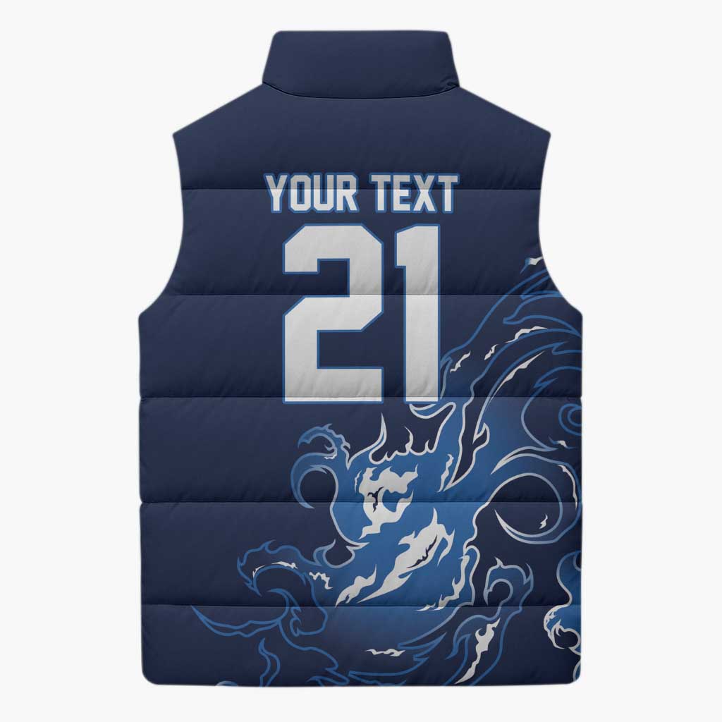 Custom Scotland Rugby Pride Sleeveless Puffer Jacket Thistle Flame Fire Style