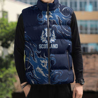 Custom Scotland Rugby Pride Sleeveless Puffer Jacket Thistle Flame Fire Style