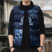Custom Scotland Rugby Pride Sleeveless Puffer Jacket Thistle Flame Fire Style
