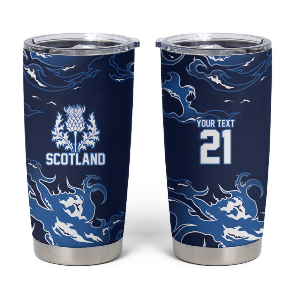 Custom Scotland Rugby Pride Tumbler Cup Thistle Flame Fire Style