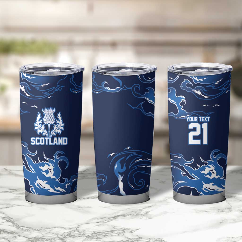 Custom Scotland Rugby Pride Tumbler Cup Thistle Flame Fire Style