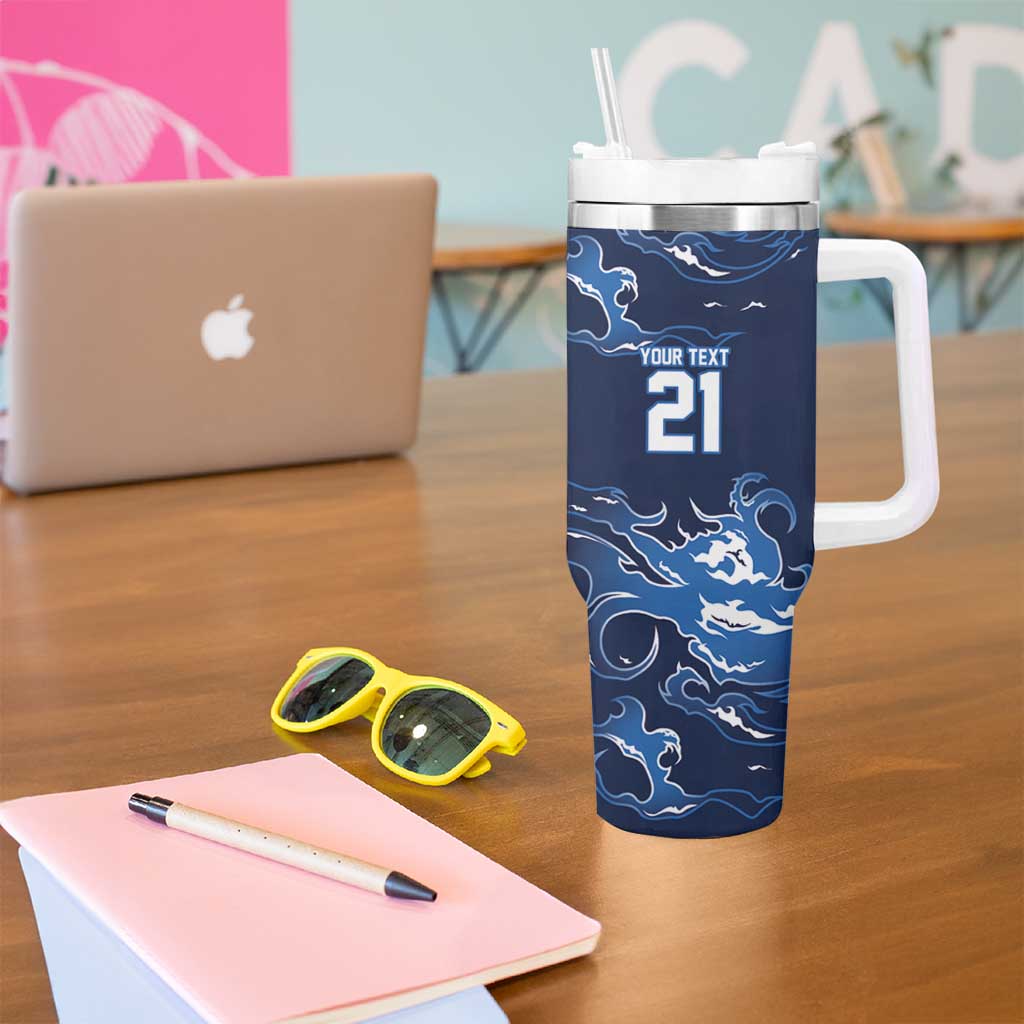 Custom Scotland Rugby Pride Tumbler With Handle Thistle Flame Fire Style