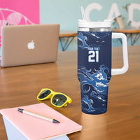 Custom Scotland Rugby Pride Tumbler With Handle Thistle Flame Fire Style