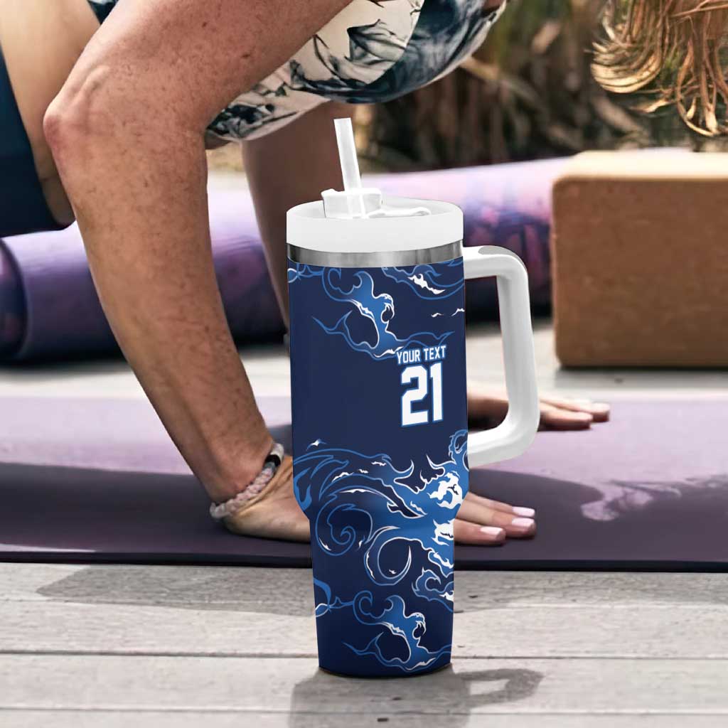 Custom Scotland Rugby Pride Tumbler With Handle Thistle Flame Fire Style