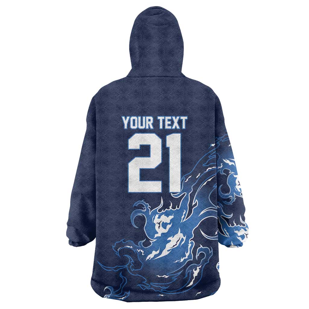 Custom Scotland Rugby Pride Wearable Blanket Hoodie Thistle Flame Fire Style