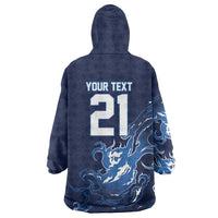 Custom Scotland Rugby Pride Wearable Blanket Hoodie Thistle Flame Fire Style
