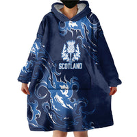 Custom Scotland Rugby Pride Wearable Blanket Hoodie Thistle Flame Fire Style