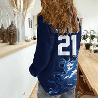 Custom Scotland Rugby Pride Women Casual Shirt Thistle Flame Fire Style