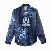 Custom Scotland Rugby Pride Women Casual Shirt Thistle Flame Fire Style