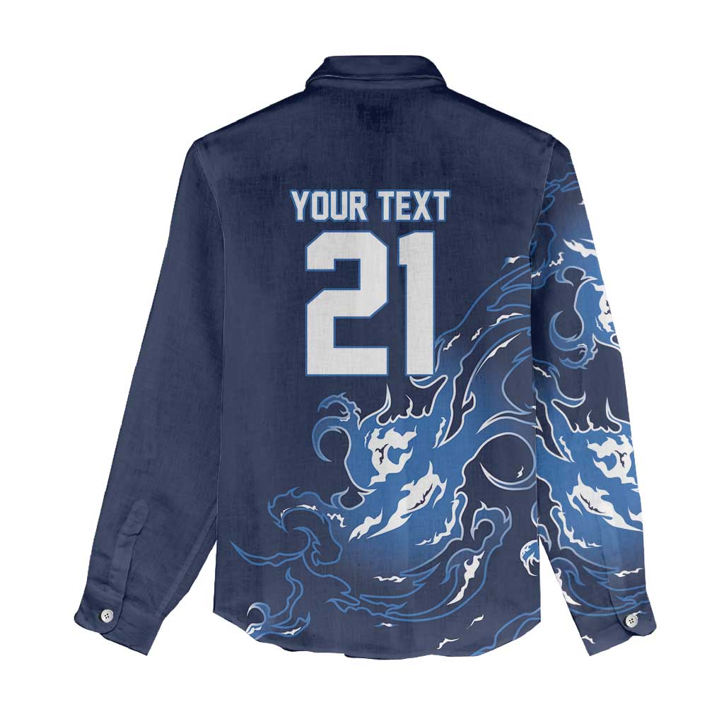 Custom Scotland Rugby Pride Women Casual Shirt Thistle Flame Fire Style