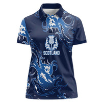 Custom Scotland Rugby Pride Women Polo Shirt Thistle Flame Fire Style