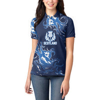 Custom Scotland Rugby Pride Women Polo Shirt Thistle Flame Fire Style