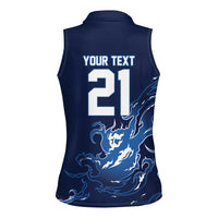 Custom Scotland Rugby Pride Women Sleeveless Polo Shirt Thistle Flame Fire Style