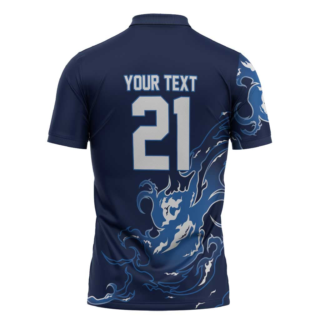 Custom Scotland Rugby Pride Zipper Polo Shirt Thistle Flame Fire Style