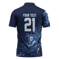Custom Scotland Rugby Pride Zipper Polo Shirt Thistle Flame Fire Style