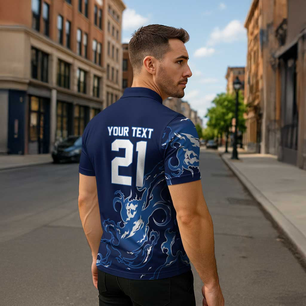Custom Scotland Rugby Pride Zipper Polo Shirt Thistle Flame Fire Style