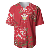 Custom Wales Rugby Pride Baseball Jersey Cymru Three feathers Flame Fire Style