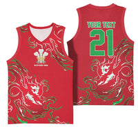 Custom Wales Rugby Pride Basketball Jersey Cymru Three feathers Flame Fire Style