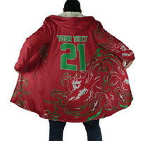 Custom Wales Rugby Pride Cloak Cymru Three feathers Flame Fire Style