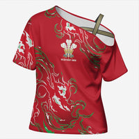 Custom Wales Rugby Pride Cross Shoulder Shirt Cymru Three feathers Flame Fire Style