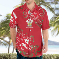 Custom Wales Rugby Pride Hawaiian Shirt Cymru Three feathers Flame Fire Style